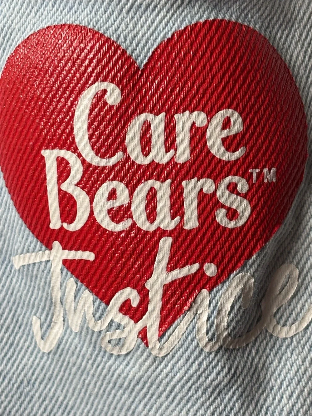 Justice Care Bears Denim Skort Girls Size 12/14 Light Wash Button